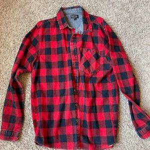 boohooMAN Red/Black flannel